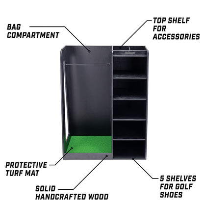 GoSports Wooden Golf Bag Organizer Rack