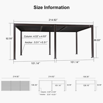 PURPLE LEAF 10' x 10' Louvered Pergola – Bronze