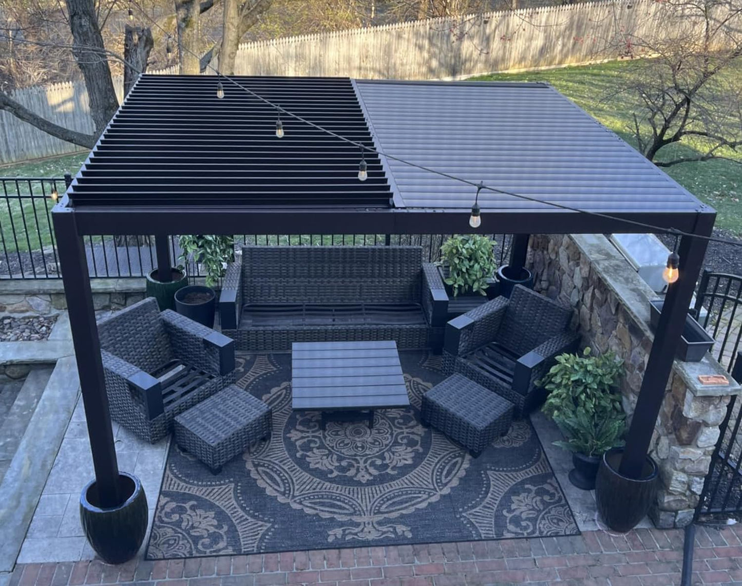 PURPLE LEAF 10' x 10' Louvered Pergola – Bronze