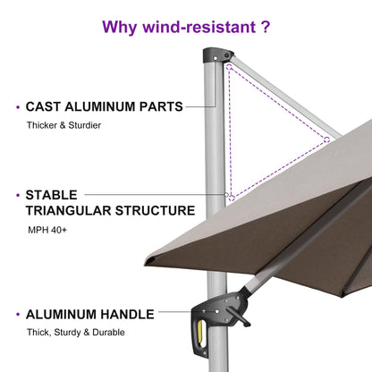 PURPLE LEAF 12' Offset Patio Umbrella – Terra