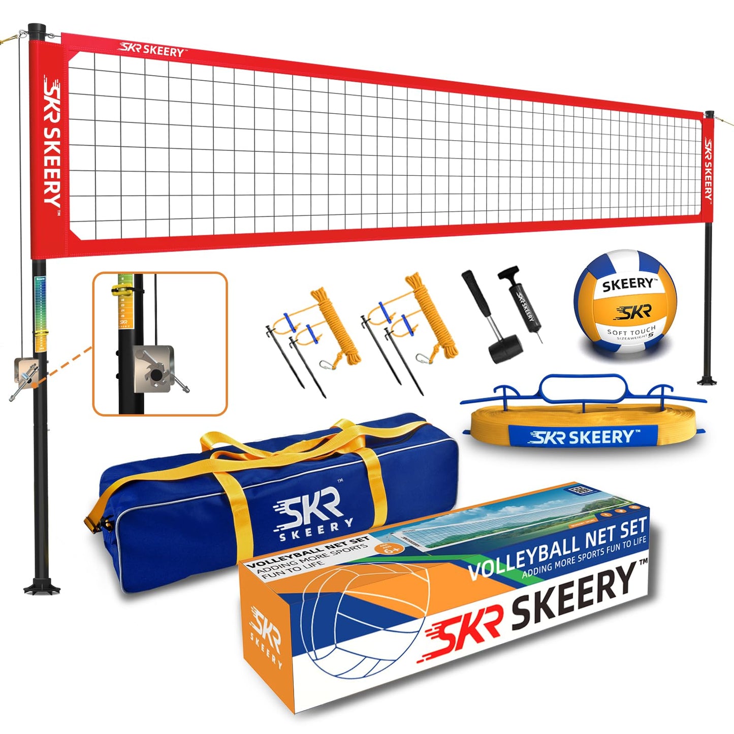 SKEERY Outdoor Volleyball Net Set – 32FT