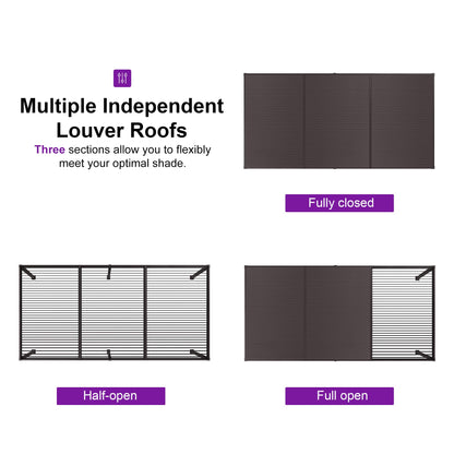 PURPLE LEAF 10' x 10' Louvered Pergola – Bronze