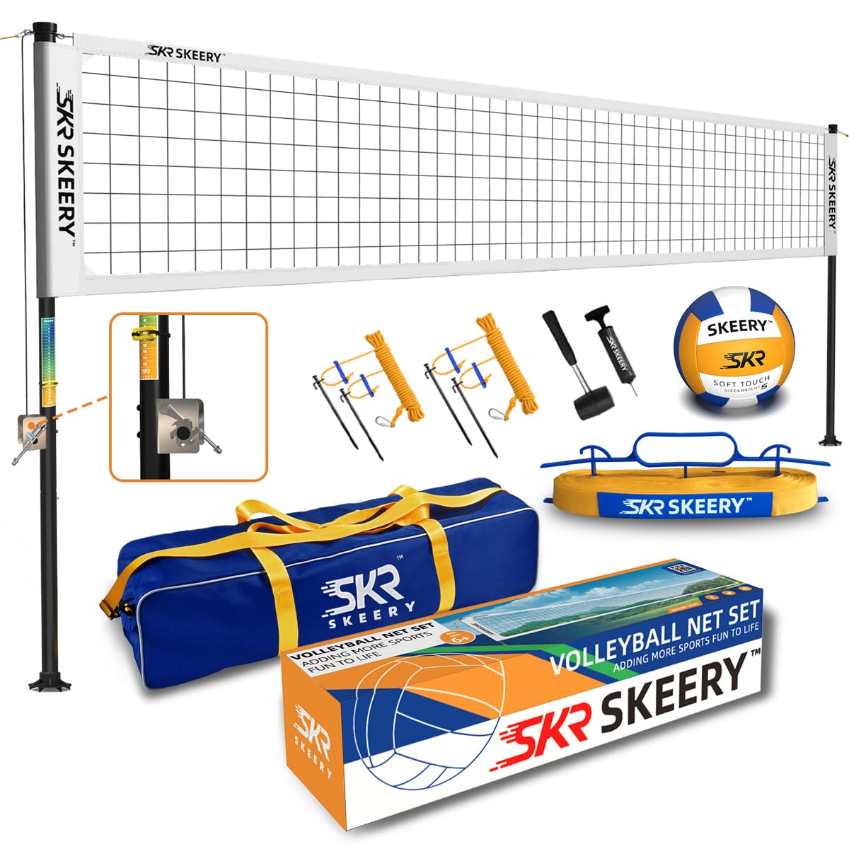 SKEERY Outdoor Volleyball Net Set – 32FT