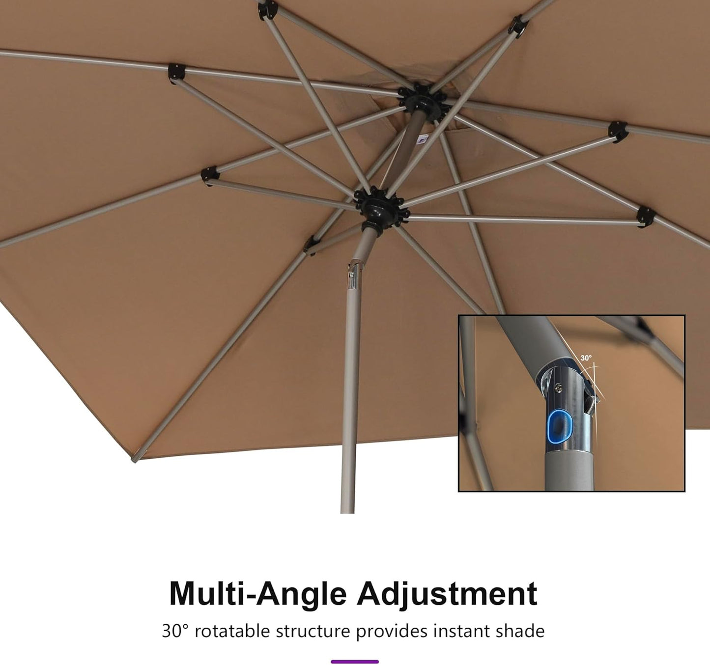 PURPLE LEAF 10' Round Patio Umbrella – Taupe
