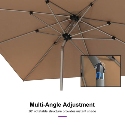 PURPLE LEAF 10' Round Patio Umbrella – Taupe