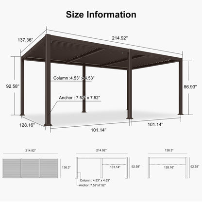 PURPLE LEAF 10' x 10' Louvered Pergola – Bronze