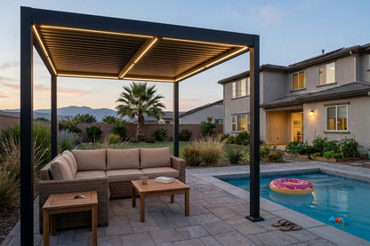 PURPLE LEAF 10' x 10' Louvered Pergola – Bronze