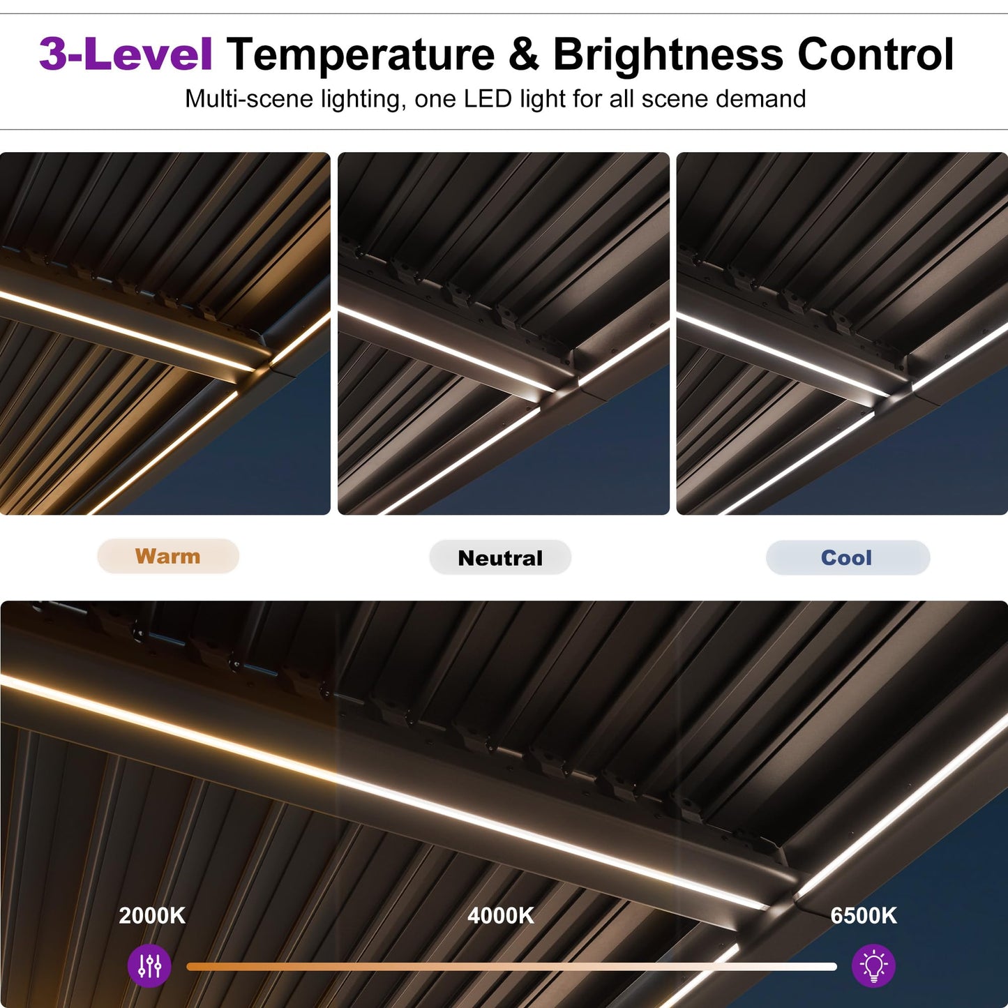 PURPLE LEAF 10' x 10' Louvered Pergola – Bronze