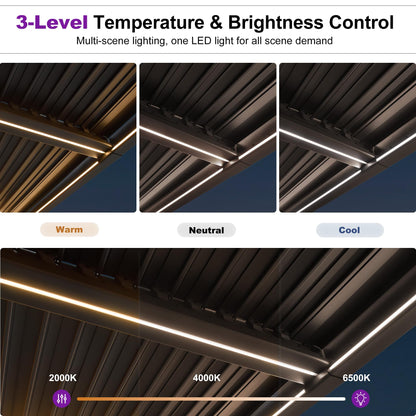 PURPLE LEAF 10' x 10' Louvered Pergola – Bronze