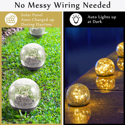 Honoson Solar Globe Garden Lights – 4 Pack