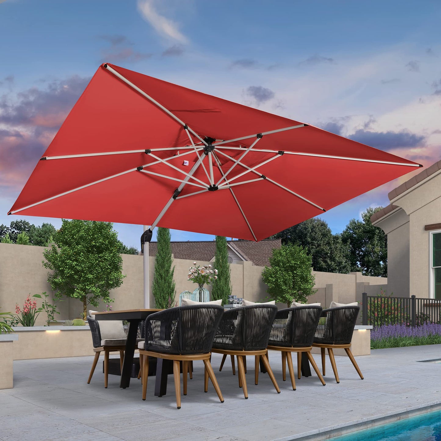 PURPLE LEAF 12' Offset Patio Umbrella – Terra