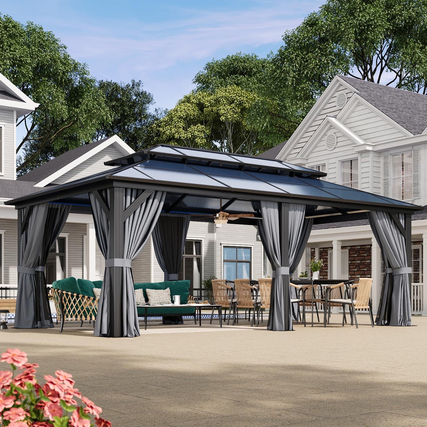 Aoxun 12' x 10' Hardtop Outdoor Gazebo