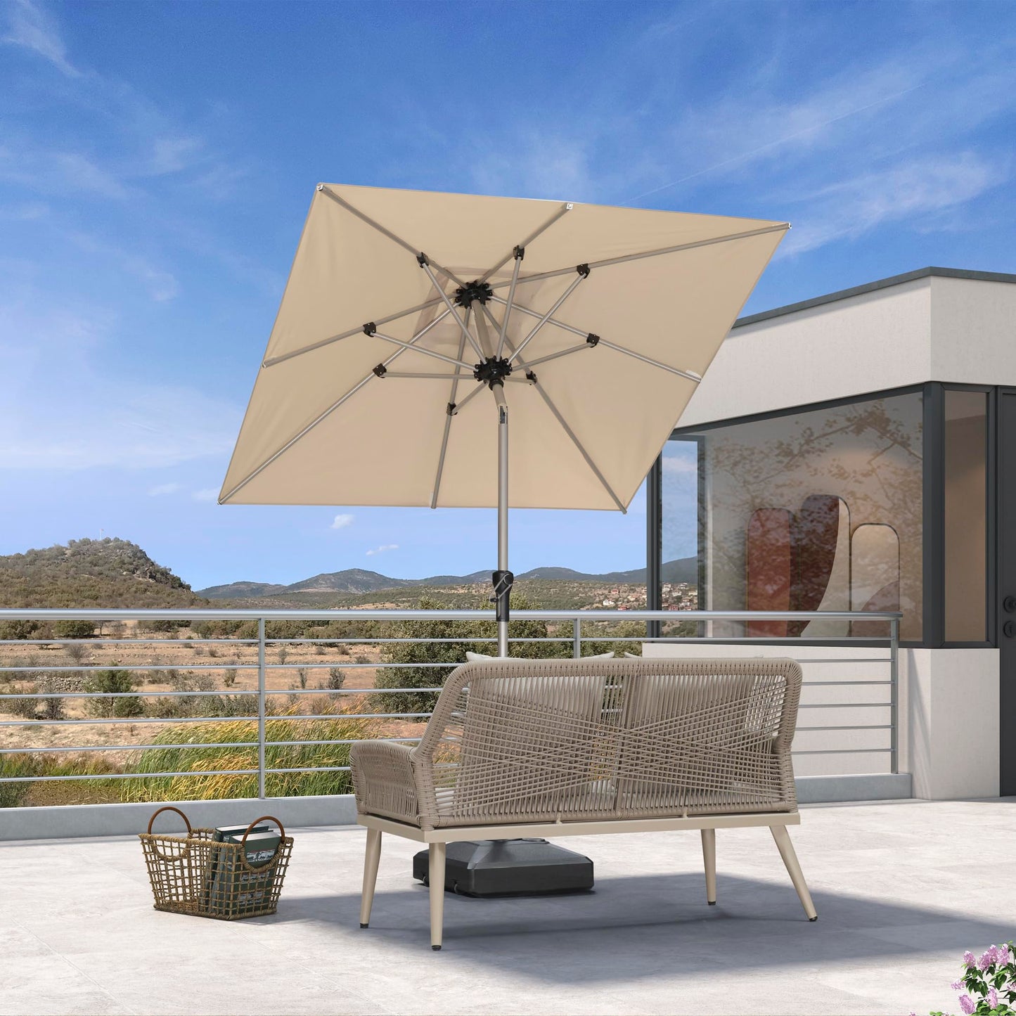 PURPLE LEAF 10' Round Patio Umbrella – Taupe