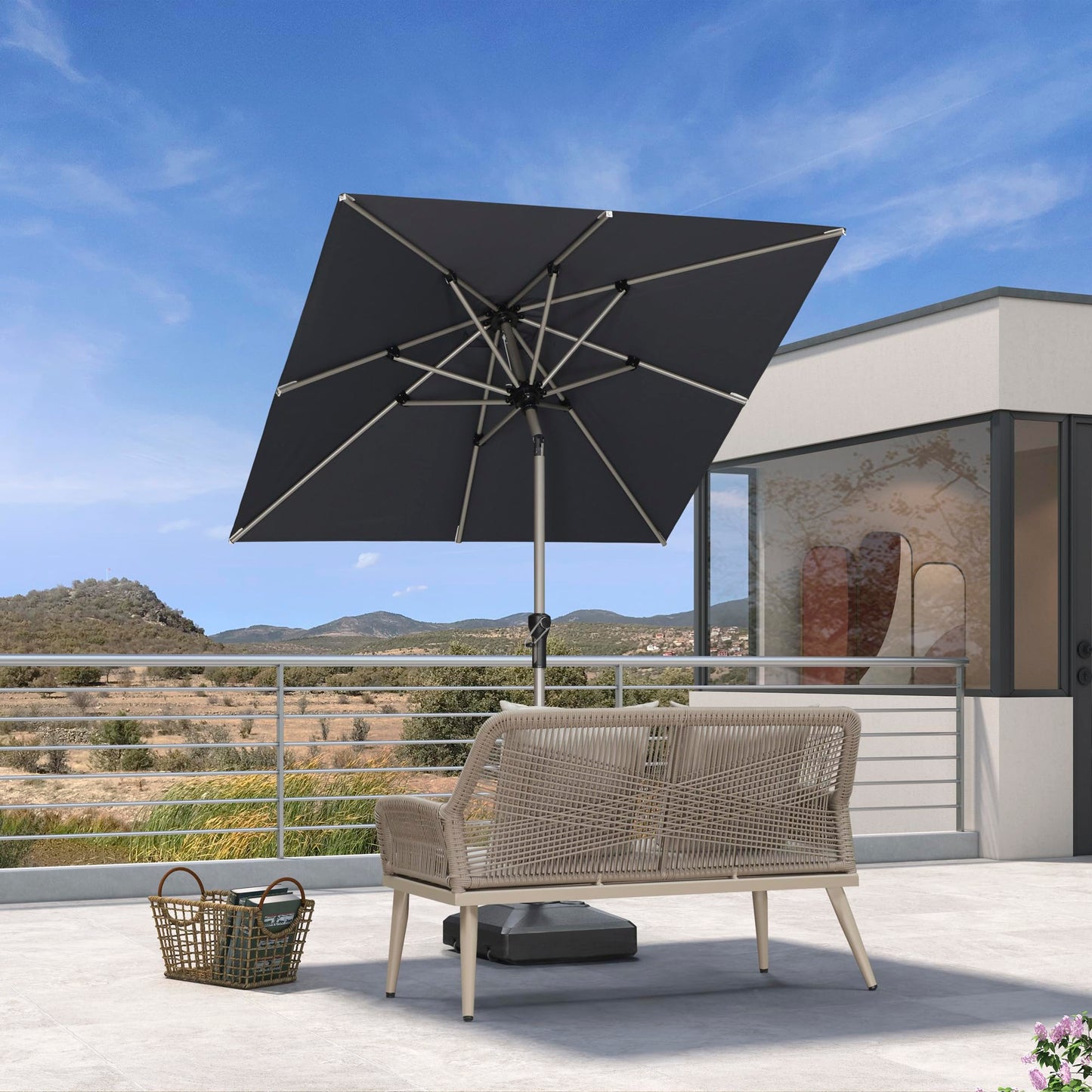 PURPLE LEAF 10' Round Patio Umbrella – Taupe