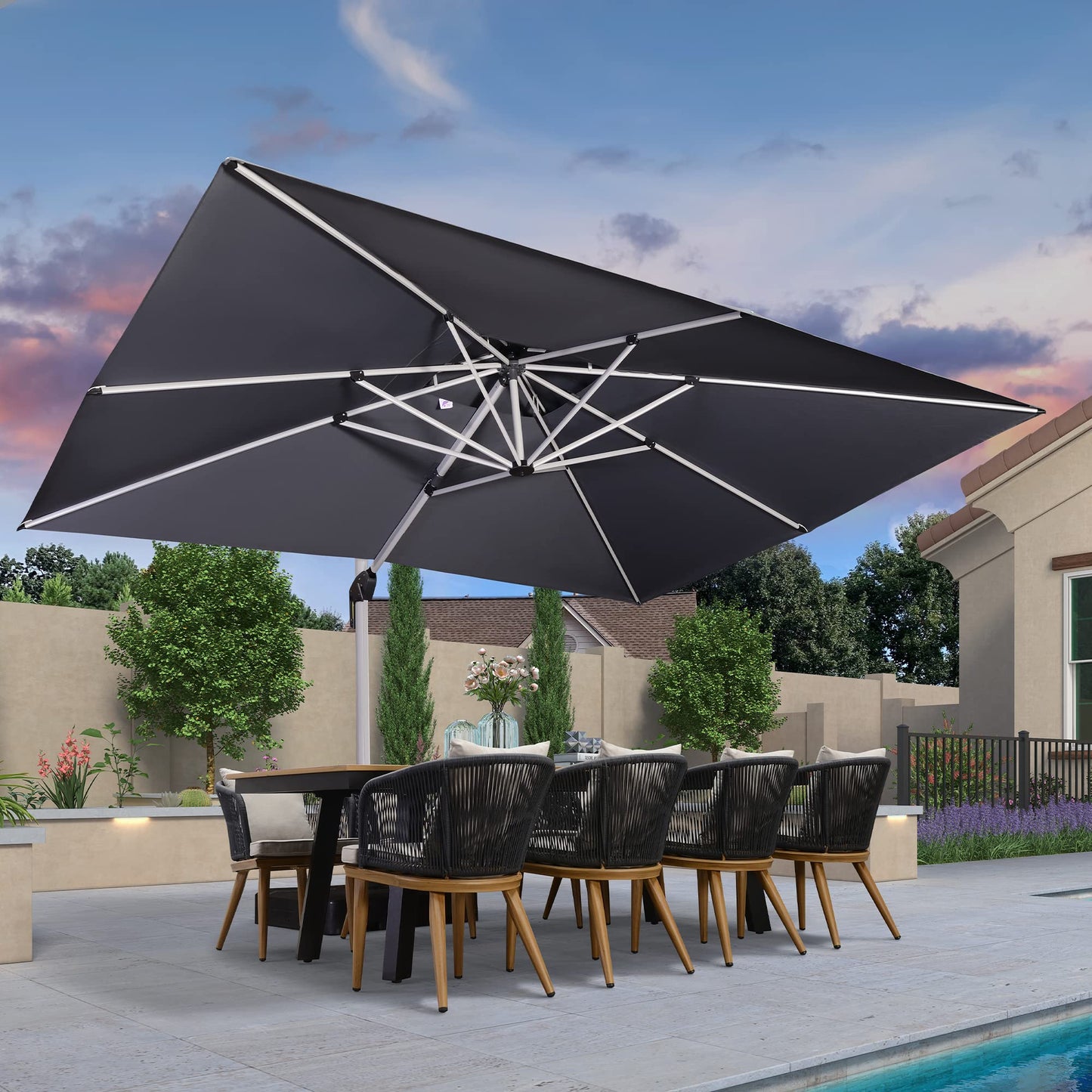 PURPLE LEAF 12' Offset Patio Umbrella – Terra
