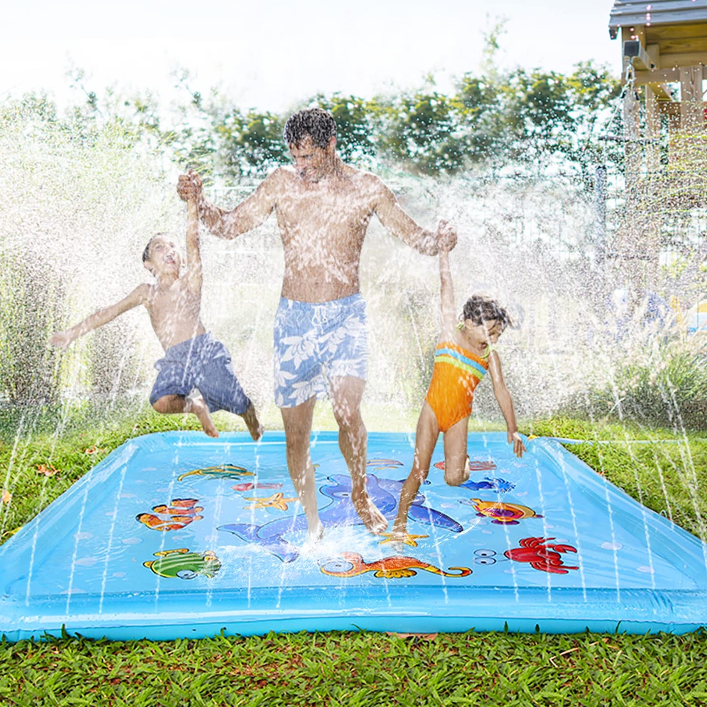 Growsland Kids Splash Pad Sprinkler Pool – 67"