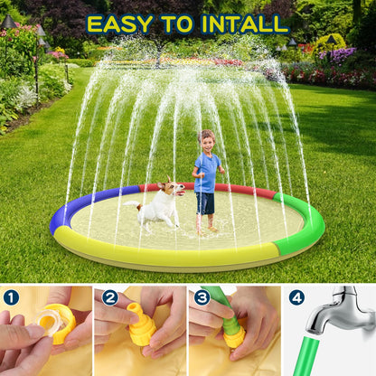 Growsland Kids Splash Pad Sprinkler Pool – 67"