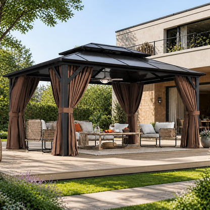 Aoxun 12' x 10' Hardtop Outdoor Gazebo