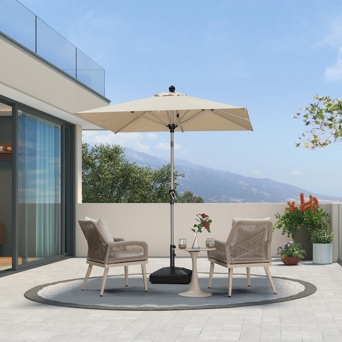 PURPLE LEAF 10' Round Patio Umbrella – Taupe