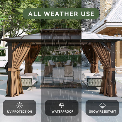 Aoxun 12' x 10' Hardtop Outdoor Gazebo