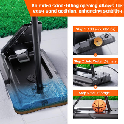 Feelwin Adjustable Outdoor Basketball Hoop System
