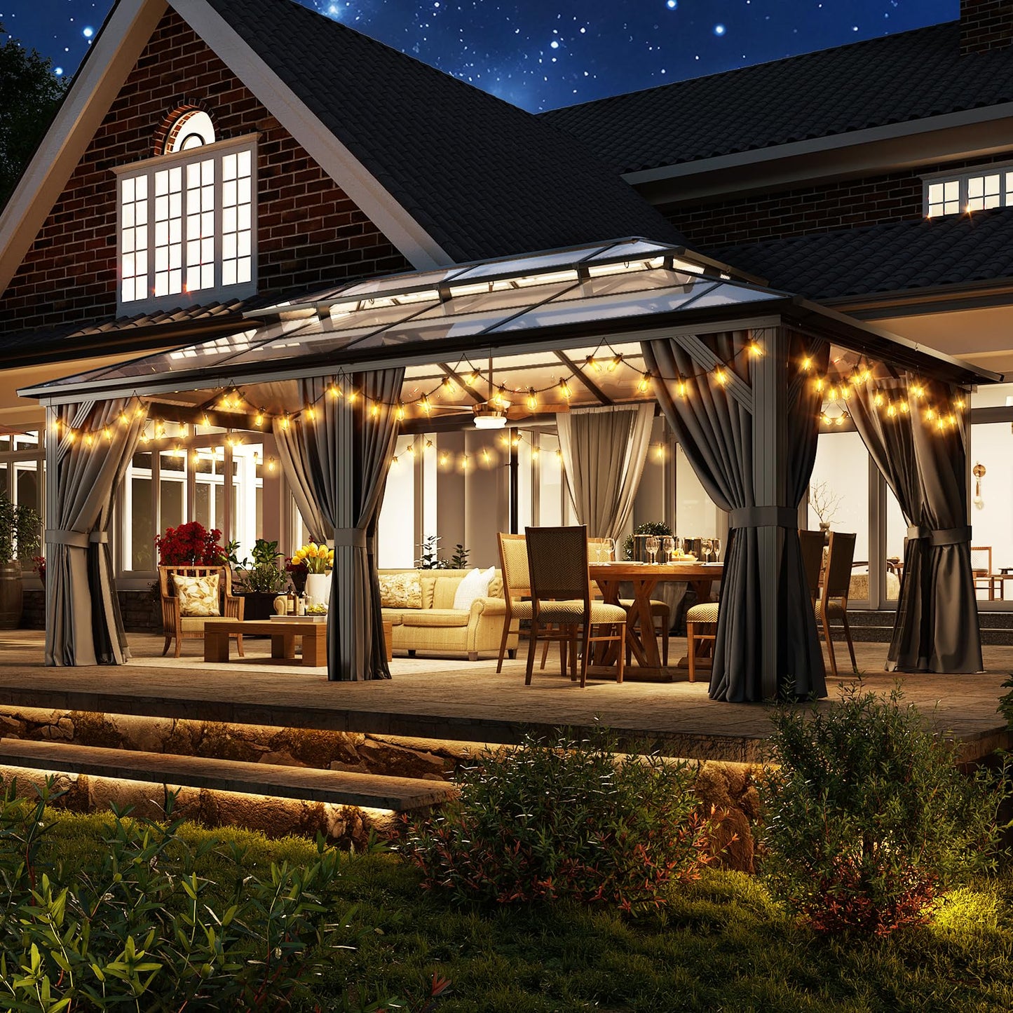Aoxun 12' x 10' Hardtop Outdoor Gazebo