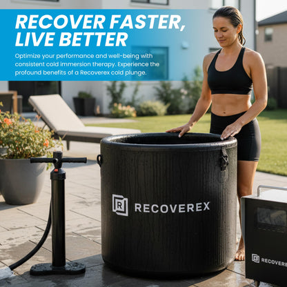 RECOVEREX Cold Plunge Tub with Chiller – 90 Gallon