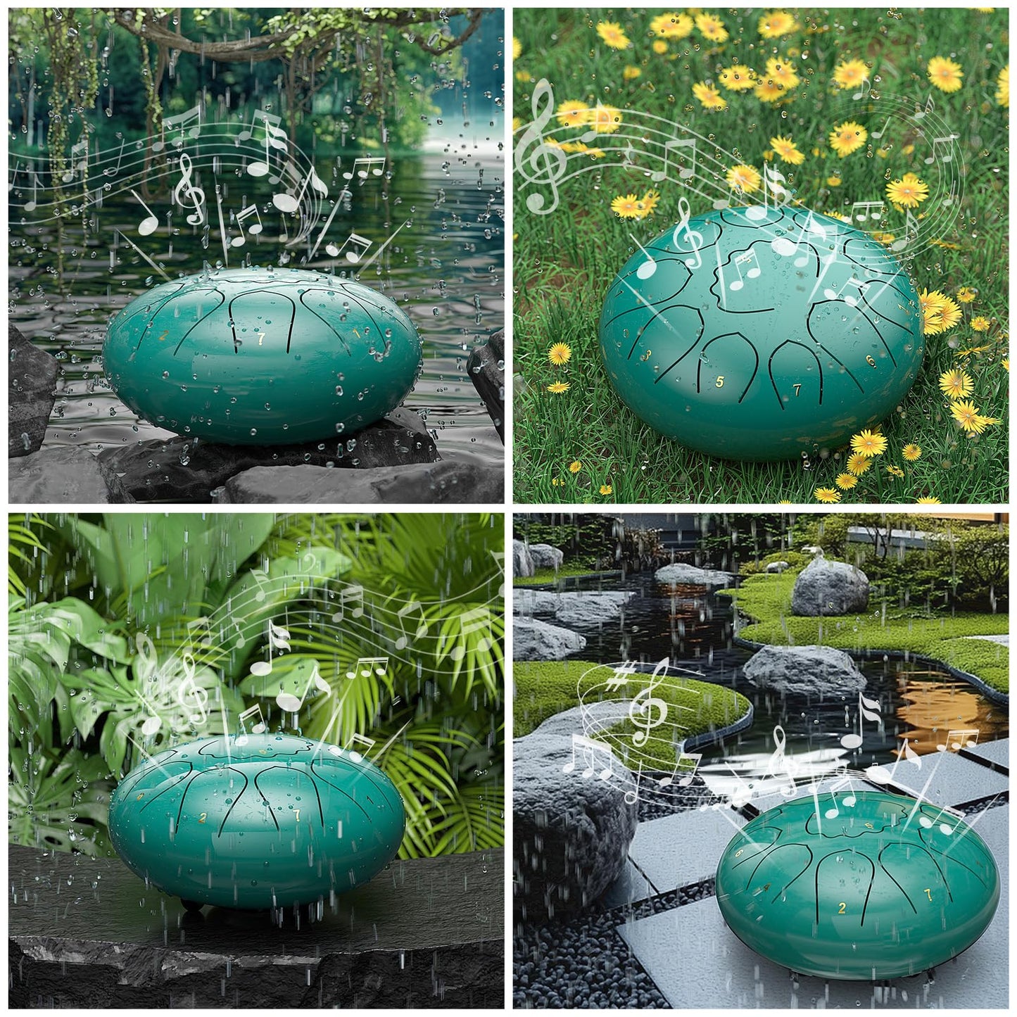 INNOWARMER Steel Rain Drum for Garden – Green