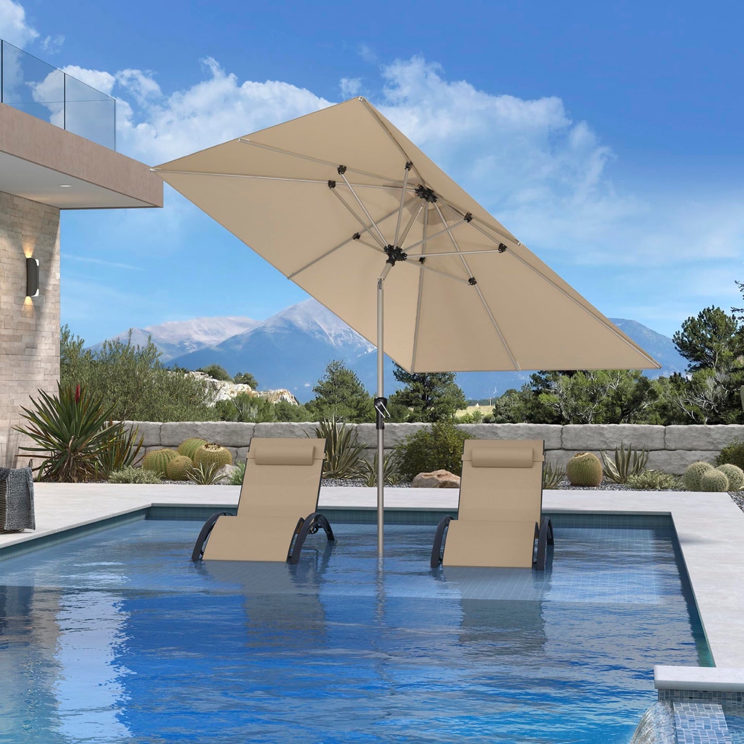 PURPLE LEAF 10' Round Patio Umbrella – Taupe