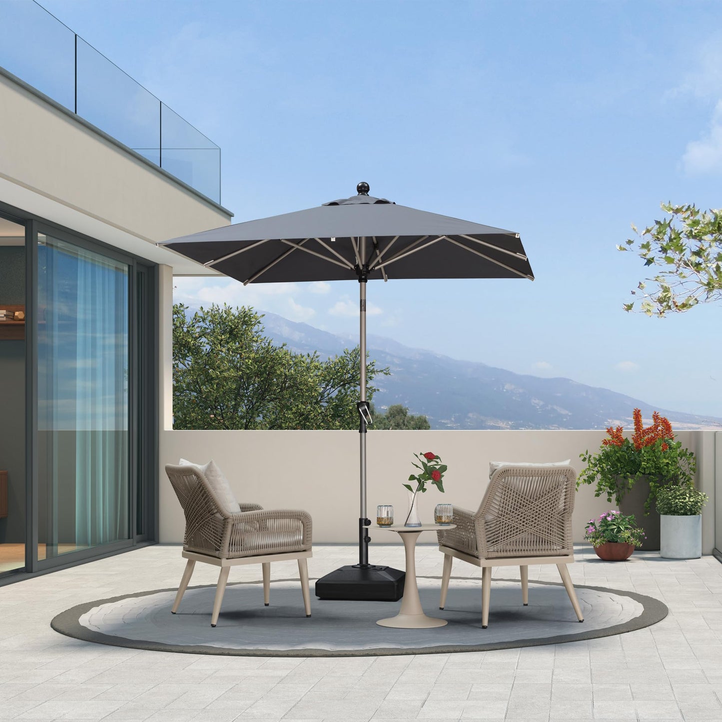 PURPLE LEAF 10' Round Patio Umbrella – Taupe