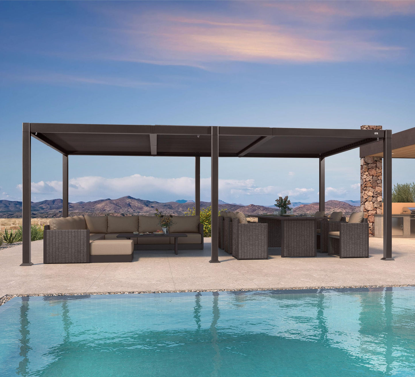PURPLE LEAF 10' x 10' Louvered Pergola – Bronze