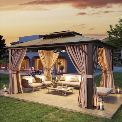 Aoxun 12' x 10' Hardtop Outdoor Gazebo