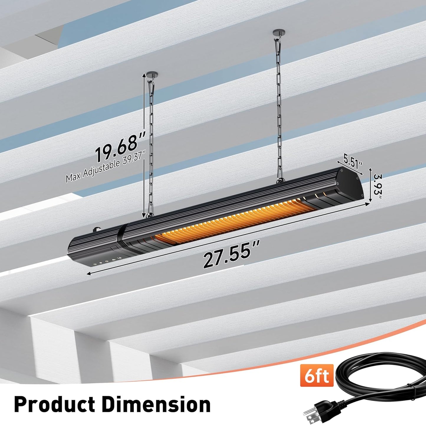 Sundate Ceiling Mount Infrared Patio Heater