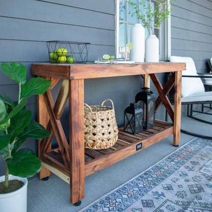 Backyard Discovery Acacia Wood Console Table