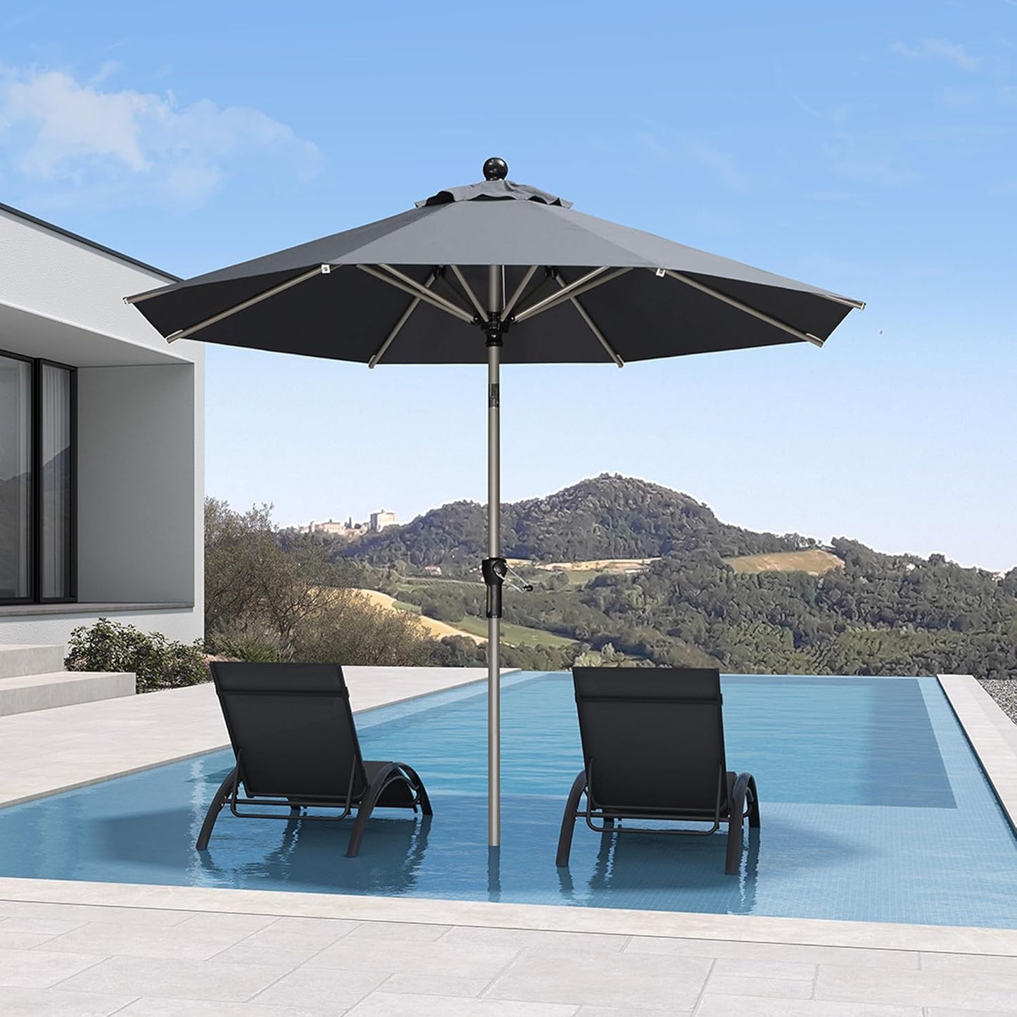 PURPLE LEAF 10' Round Patio Umbrella – Taupe