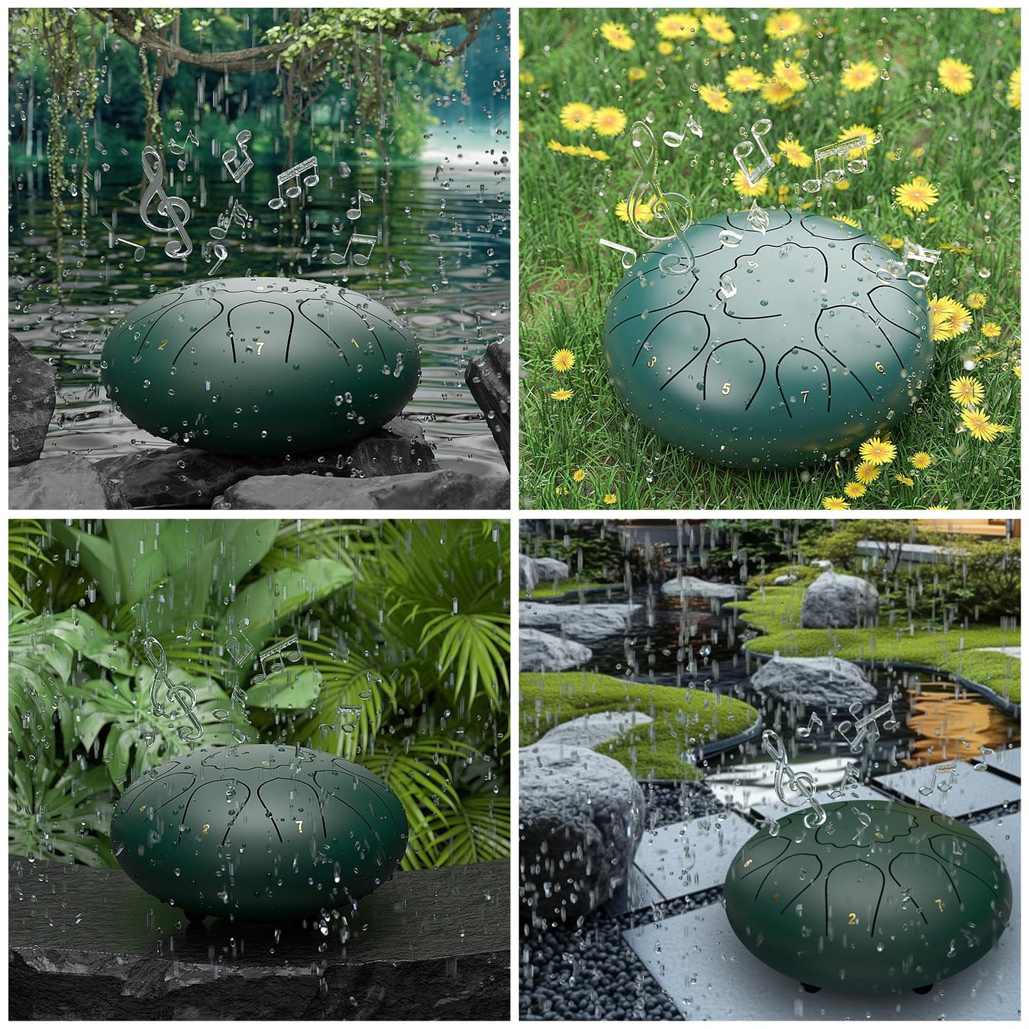INNOWARMER Steel Rain Drum for Garden – Green