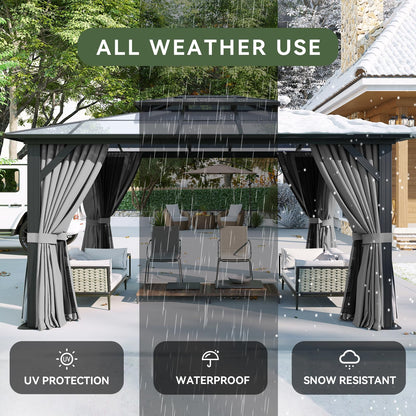 Aoxun 12' x 10' Hardtop Outdoor Gazebo