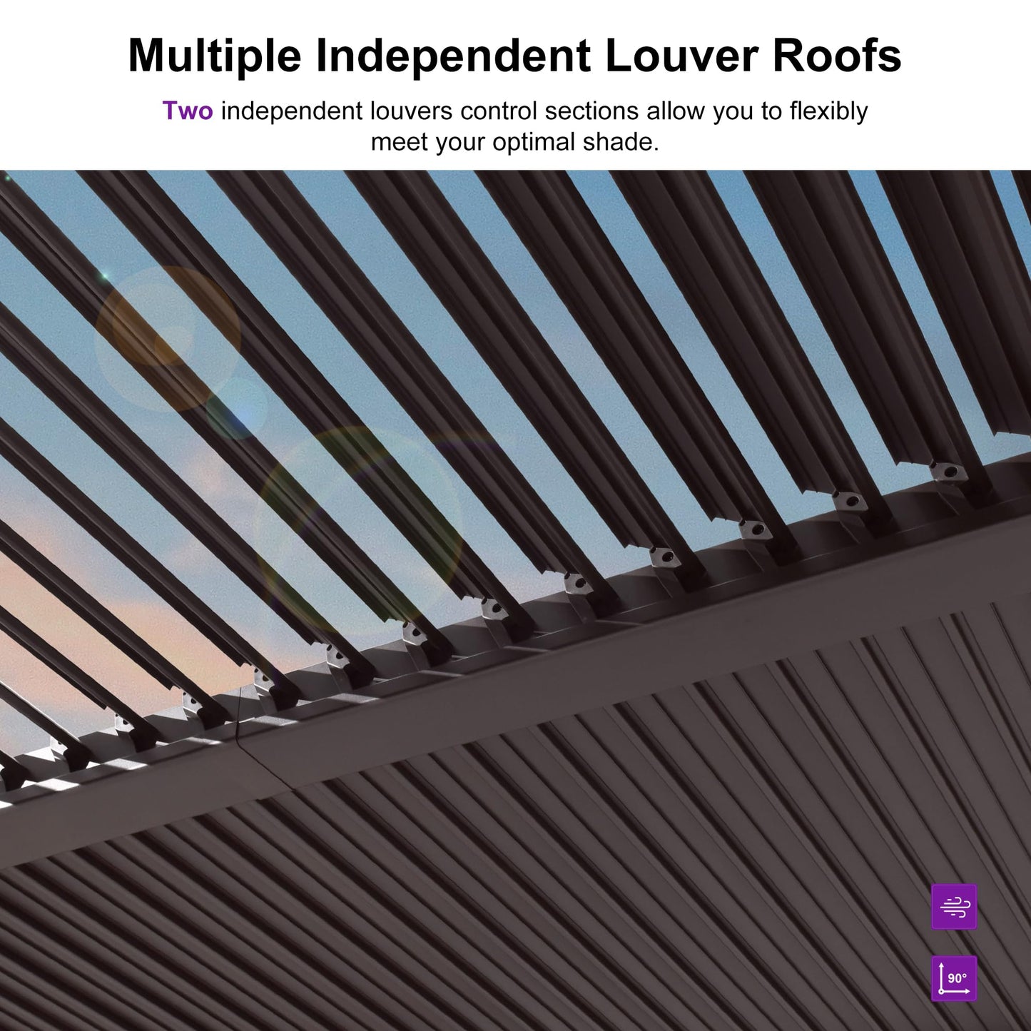 PURPLE LEAF 10' x 10' Louvered Pergola – Bronze