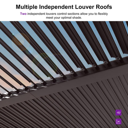 PURPLE LEAF 10' x 10' Louvered Pergola – Bronze