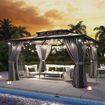 Aoxun 12' x 10' Hardtop Outdoor Gazebo