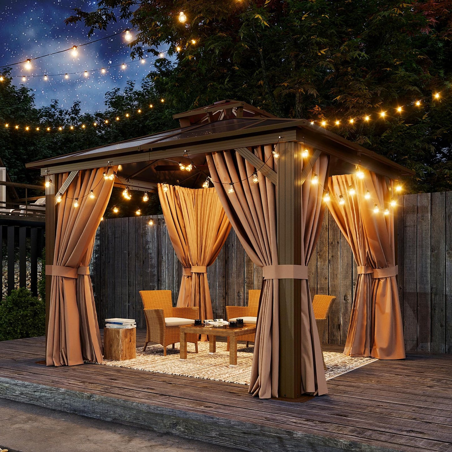 Aoxun 12' x 10' Hardtop Outdoor Gazebo