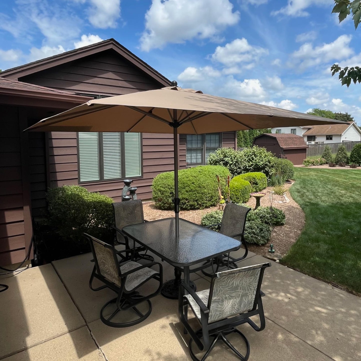 PURPLE LEAF 10' Round Patio Umbrella – Taupe