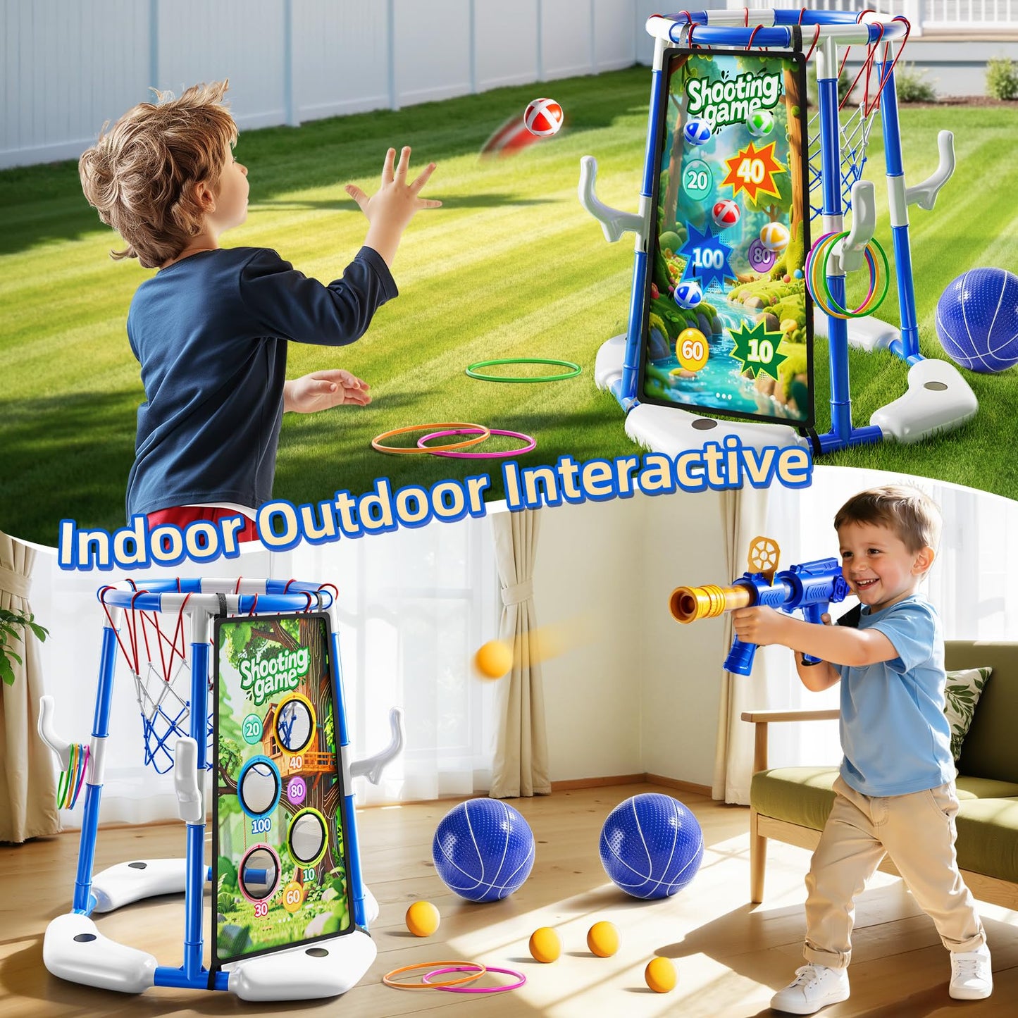 NIPLOOOW Floating Pool Basketball Hoop Game