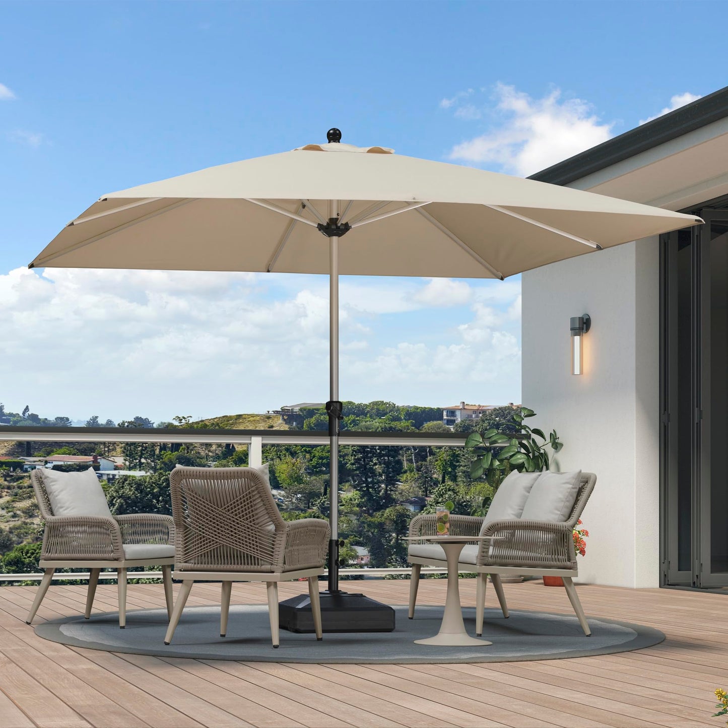 PURPLE LEAF 10' Round Patio Umbrella – Taupe