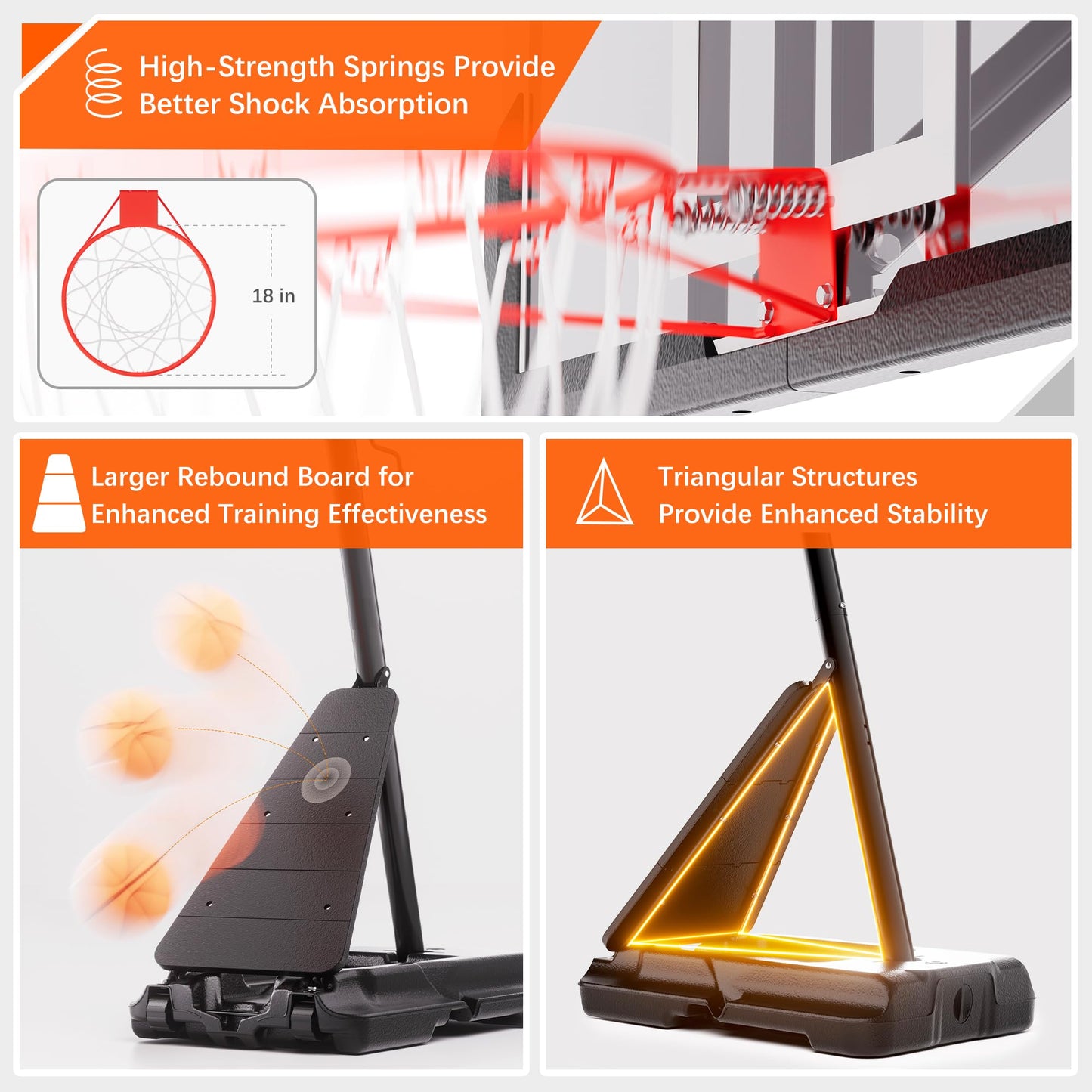 Feelwin Adjustable Outdoor Basketball Hoop System
