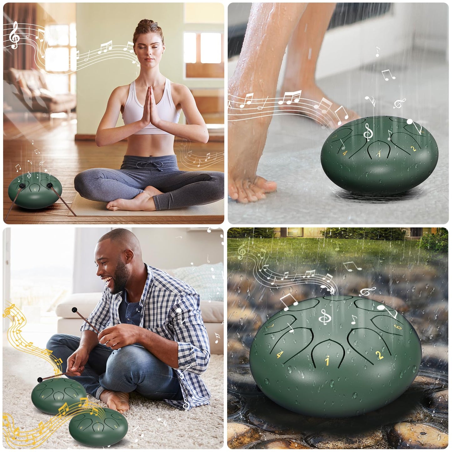 INNOWARMER Steel Rain Drum for Garden – Green