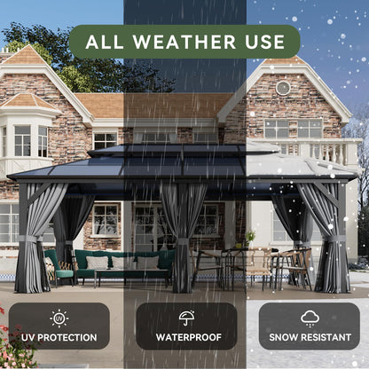 Aoxun 12' x 10' Hardtop Outdoor Gazebo