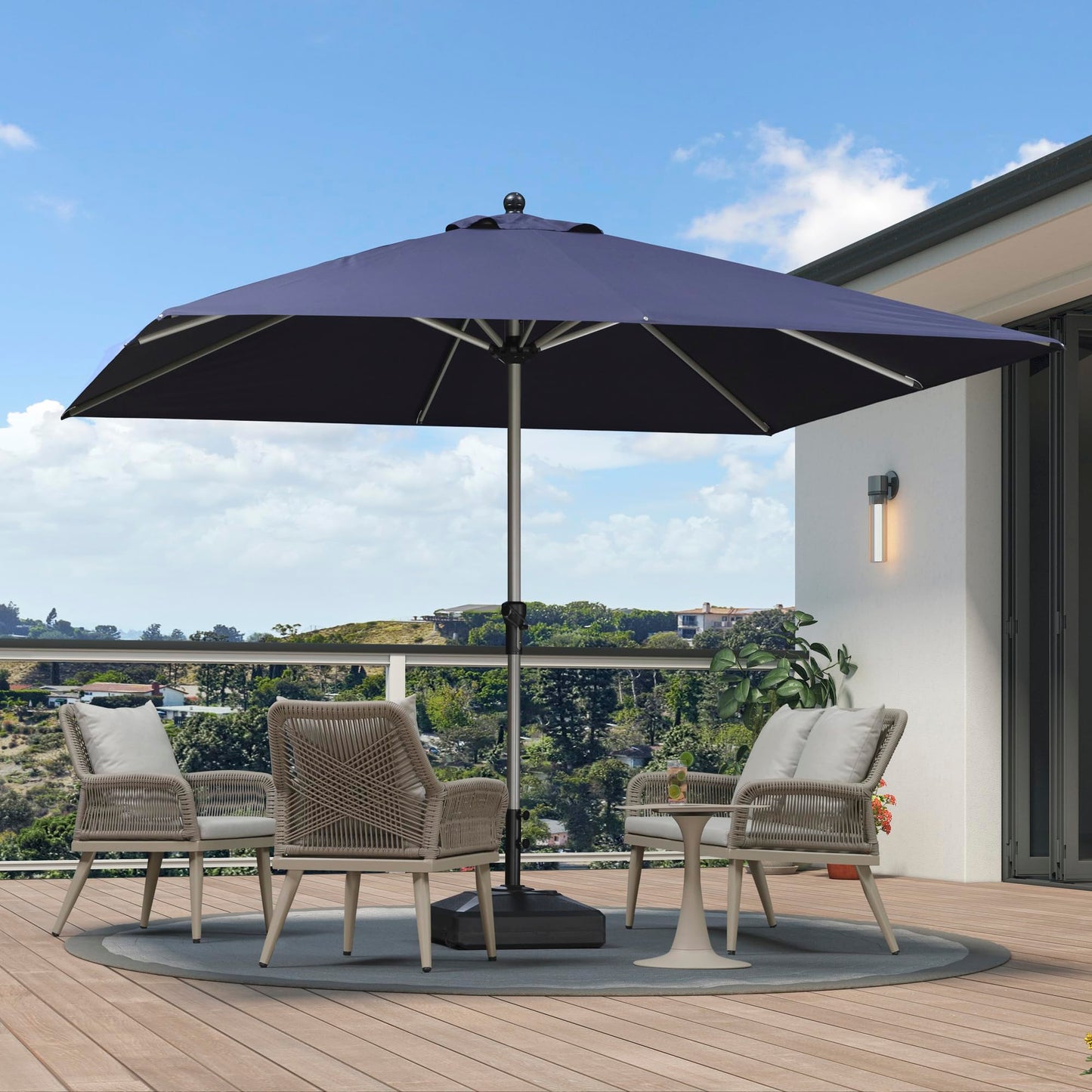 PURPLE LEAF 10' Round Patio Umbrella – Taupe