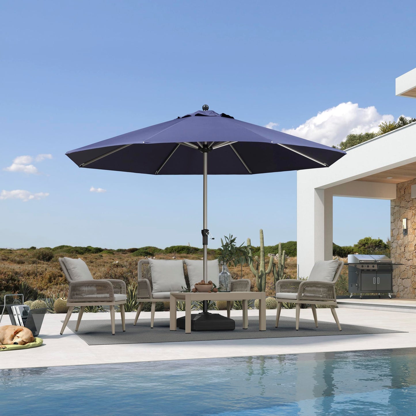 PURPLE LEAF 10' Round Patio Umbrella – Taupe