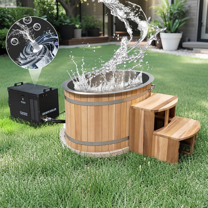 AURGOD Cedar Cold Plunge Tub with Chiller